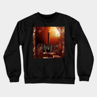 Awesome fantasy guitar, steampunk Crewneck Sweatshirt